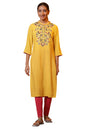 Aurelia Women's Solid Rayon Straight Kurta