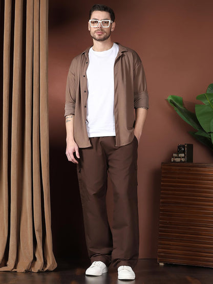 Kotty MenS Cargo Pants | Cotton Cargo Pants For Men | Comfortable & Stylish Cargos(Brown,34)