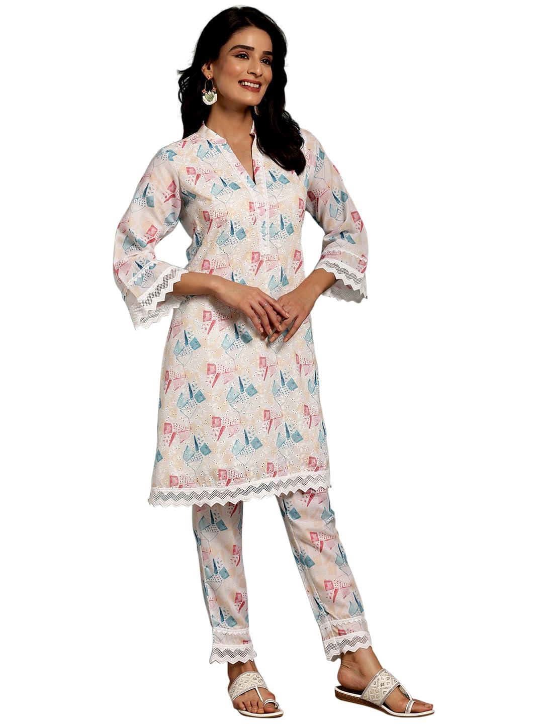 Libas WomenS Cotton Kurta Set (35586_Cream