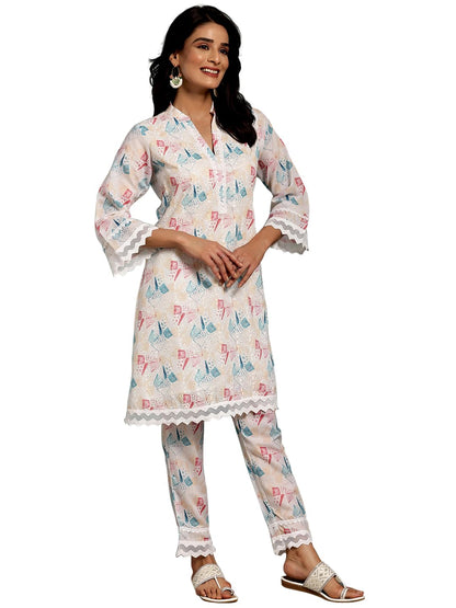Libas WomenS Cotton Kurta Set (35586_Cream