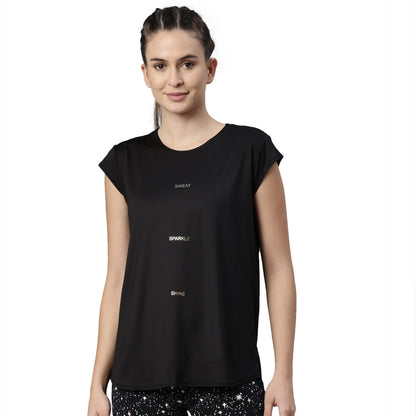 Enamor Athleisure Womens Cotton Light Weight Quick Dry 4 Way Stretch Antimicrobial Relaxed Fit Short Sleeve Crew Neck Active Lo