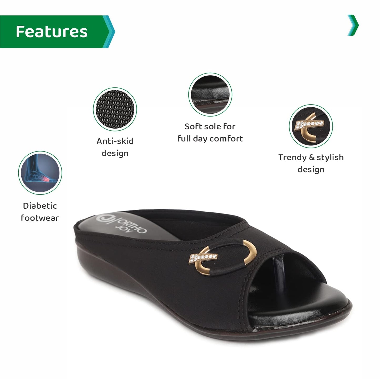 ORTHO JOY Fancy doctor slippers | Soft slipper for women | Comfortable footwear for women stylish
