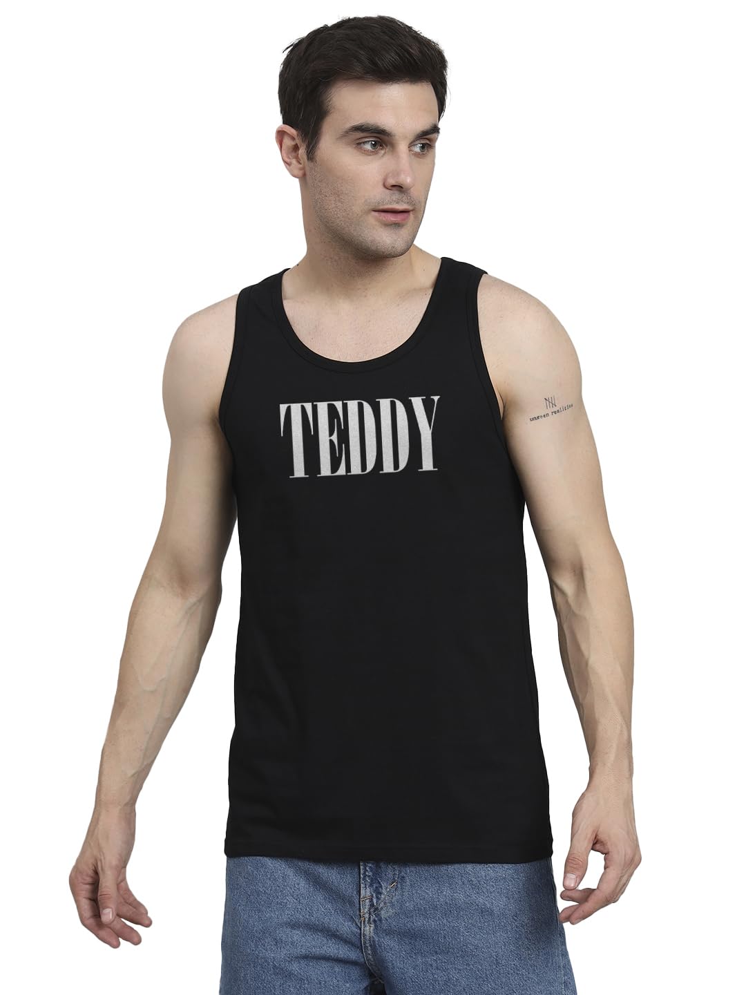 Peppyzone Mens Regular Fit Vest (TT-Teddy36FB40FB_Black