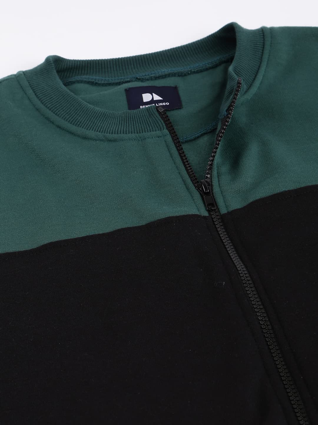 Dennis Lingo MenS Poly Cotton Sweatshirt With Front Open Zipper - Regular Fit Full Sleeves, Casual Winterwear For Men (Petrol G