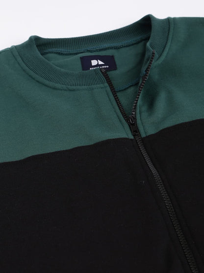 Dennis Lingo MenS Poly Cotton Sweatshirt With Front Open Zipper - Regular Fit Full Sleeves, Casual Winterwear For Men (Petrol G