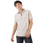Campus Sutra Mens Light Grey Textured Button Up Spread Collar Shirt for Casual Wear | Regular Fit | Cotton Viscose Shirt Crafte
