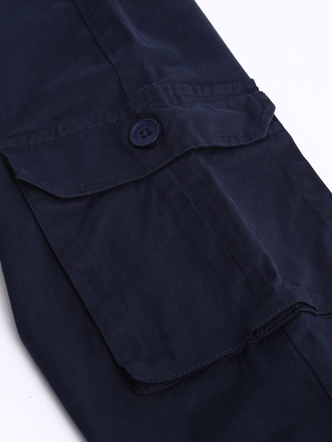 Dennis Lingo Solid Cotton Mens Casual Cargo Pant, Tapered Fit, Mid Rise, Ankle Length, Multi-Pocket Drawstring Stretchable Carg