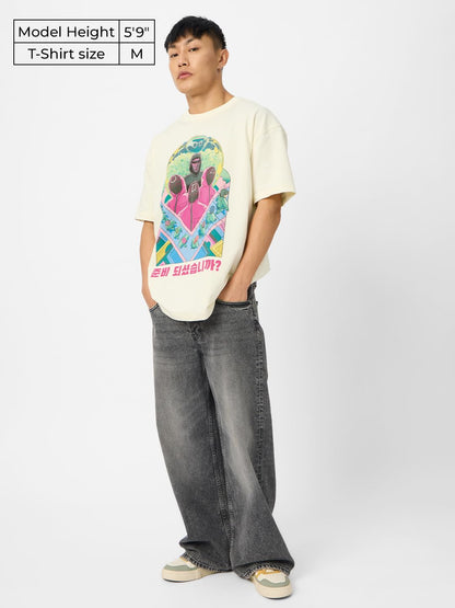 The Souled Store Official Squid Game : Survival Mens and Boys Oversize Fit Half Sleeves Cotton T-Shirt