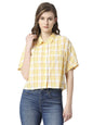 Pepe Jeans Checks Cotton Round Neck WomenS Shirt (Blue, Xl)