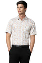 Allen Solly Men Slim Fit Printed Formal Cotton Short Sleeve Shirt