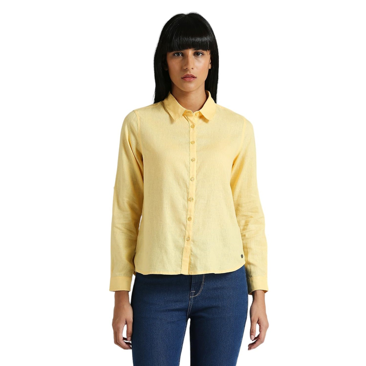 Pepe Jeans WomenS Solid Regular Fit Shirt (Pl304924_Aqua Blue
