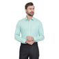 Turtle Men Blue Cotton Solid Slim Fit Formal Shirts