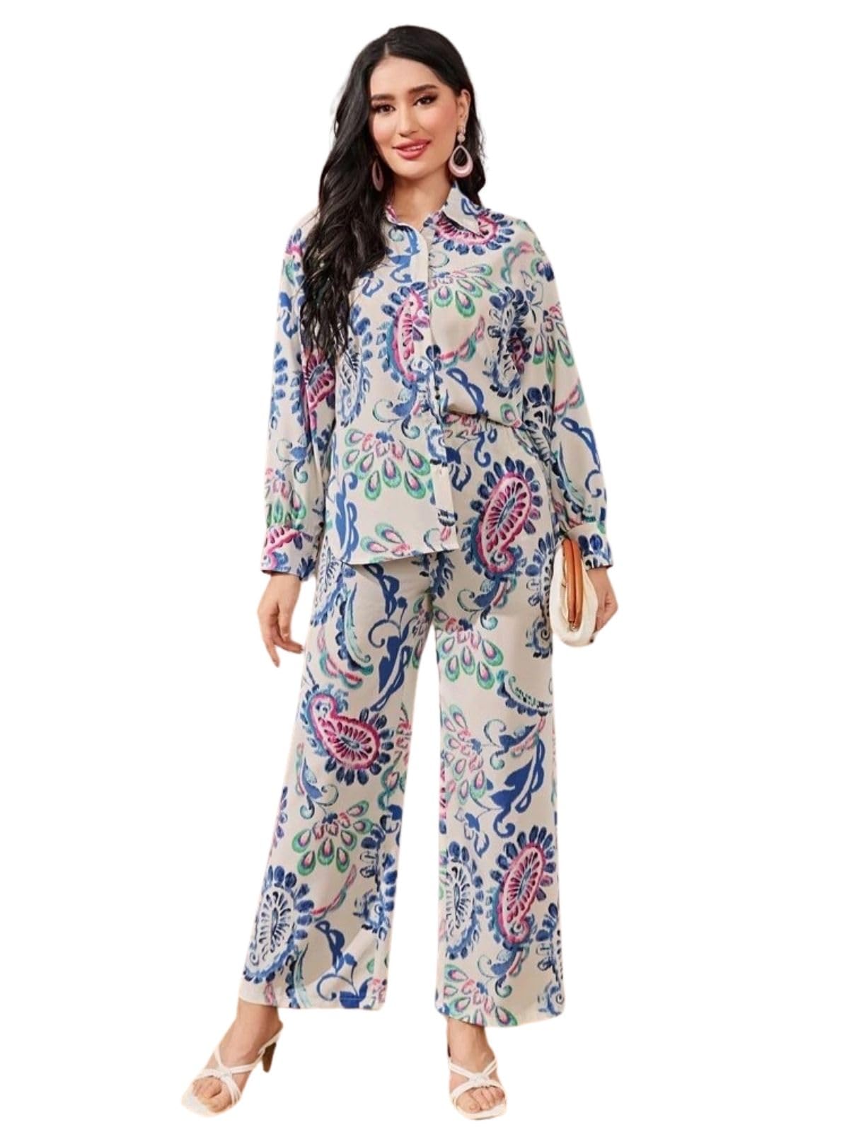 Greciilooks WomenS Co-Ord Set || Rayon Night Pajama Set || Night Suits For Women || Printed Nightwear Set || Loungewear || Home