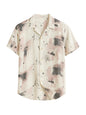 Veirdo Mens Poly Cotton Oversized Loose Baggy Fit and Abstract Print Men Camp Collar Mauv Abstract Printed