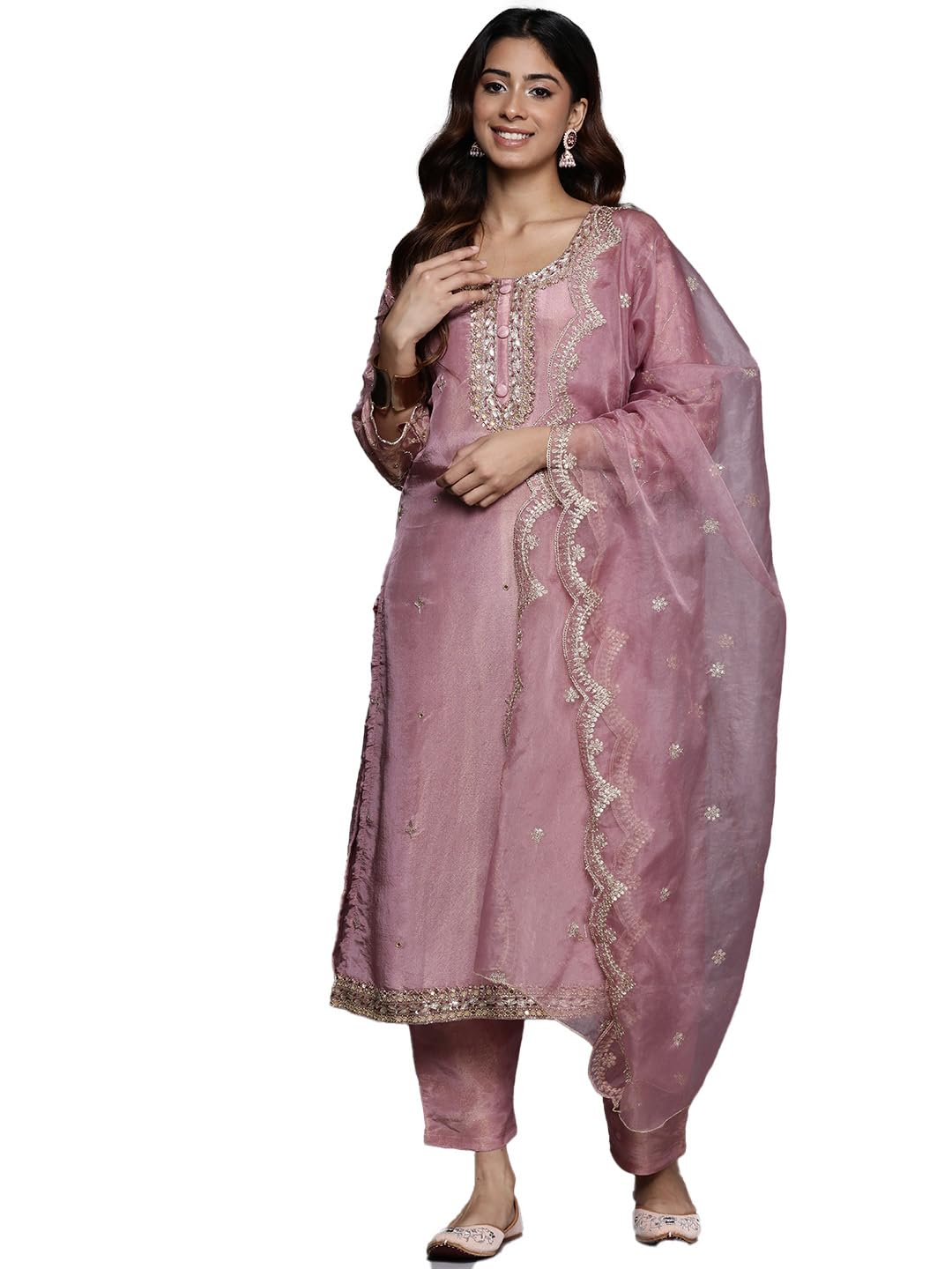 Varanga Women Beads and Sequins Embellished Kurta Paired with Bottom and Dupatta
