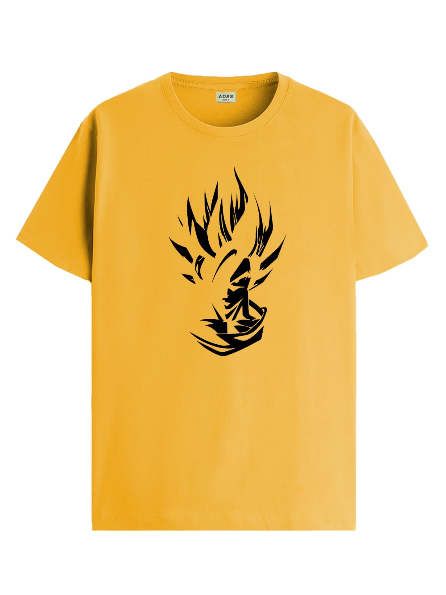ADRO Men's Solid Regular Fit T-Shirt (RN24-GOK-MU_Mustard