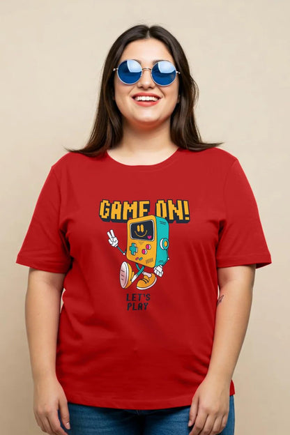 Juneberry 100% Pure Cotton Oversized Fit Latest & Trendy All Over Prints Half Sleeve Plus Size T-Shirt For Women & Girls (Ps_Jbg