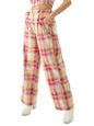 The Souled Store Sugar Coral Women and Girls Straight Fit Cotton Checkered Pants