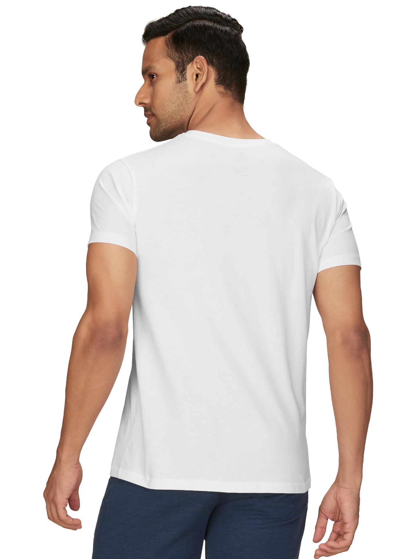 XYXX Mens Solid Regular Fit T-Shirt (XY_CR15_Tshirt_2_Bold Burgundy+Polar White
