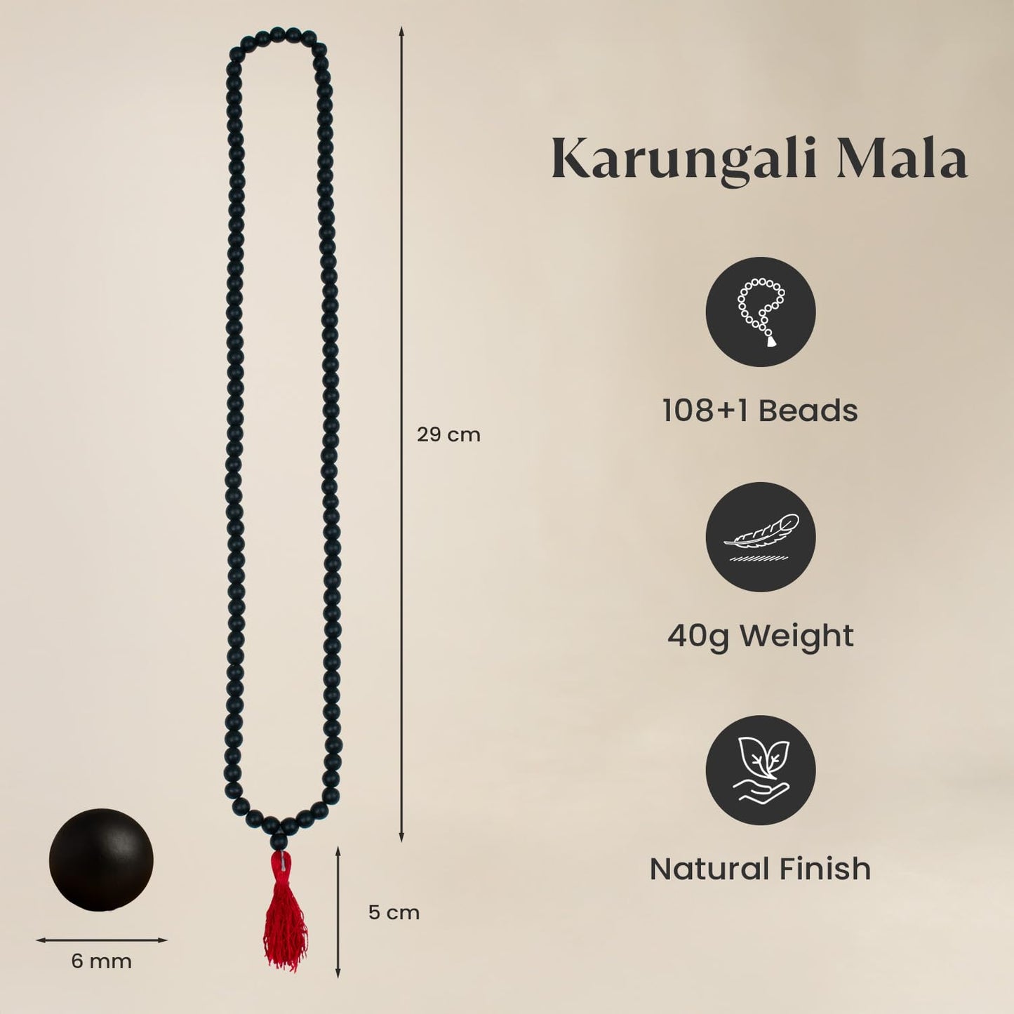Astrotalk Karungali Malai Original 108 beads for Kids(6mm) | Lord Murugan Blessings & Mangal Dosha Protection | Mala for Peace, Power & Prosperity | Karungali Mala Original for Kids