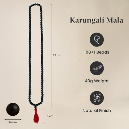 Astrotalk Karungali Malai Original 108 beads for Kids(6mm) | Lord Murugan Blessings & Mangal Dosha Protection | Mala for Peace, Power & Prosperity | Karungali Mala Original for Kids
