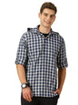 Thomas Scott 100% Cotton Checkred Hodiee Half Placket Shirts for Mens