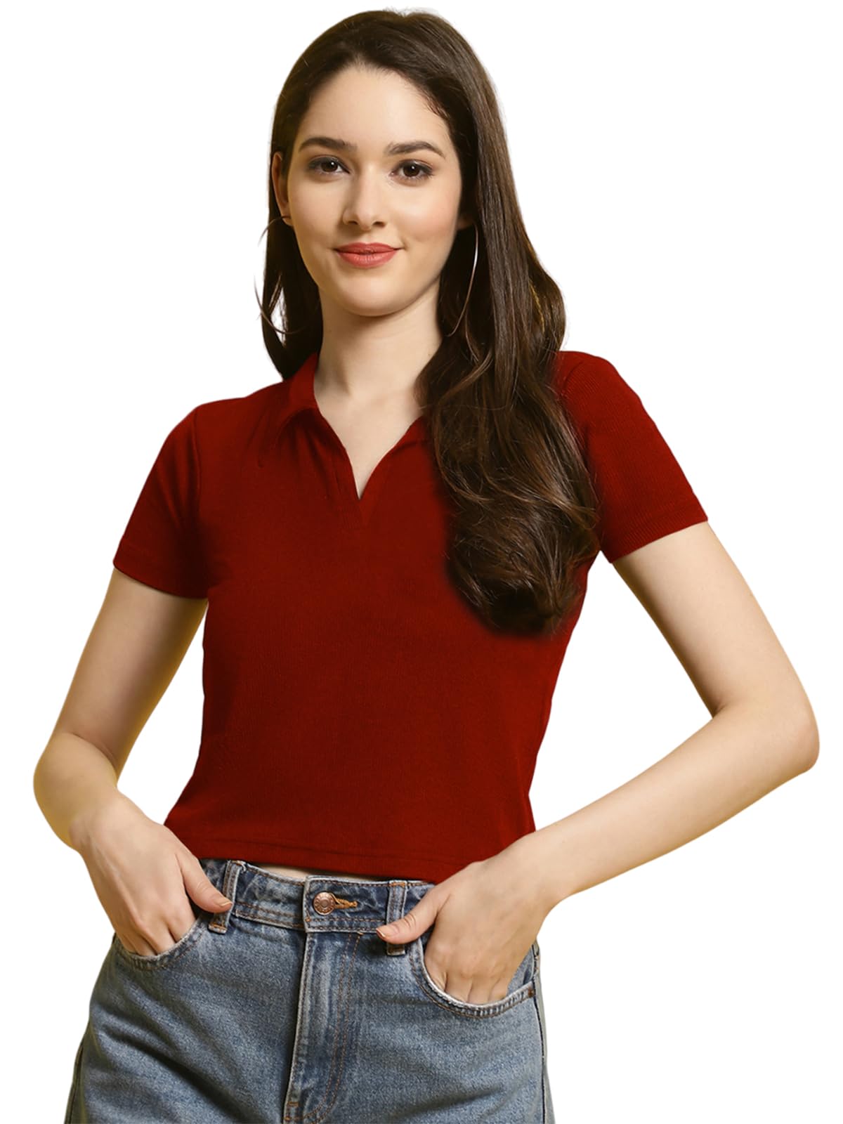 Tee Projekt Solid Stylish Casual Slim Fit Top & Tunic for Women & Girls ll College Top & T-Shirt for Women