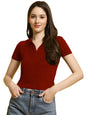 Tee Projekt Solid Stylish Casual Slim Fit Top & Tunic for Women & Girls ll College Top & T-Shirt for Women