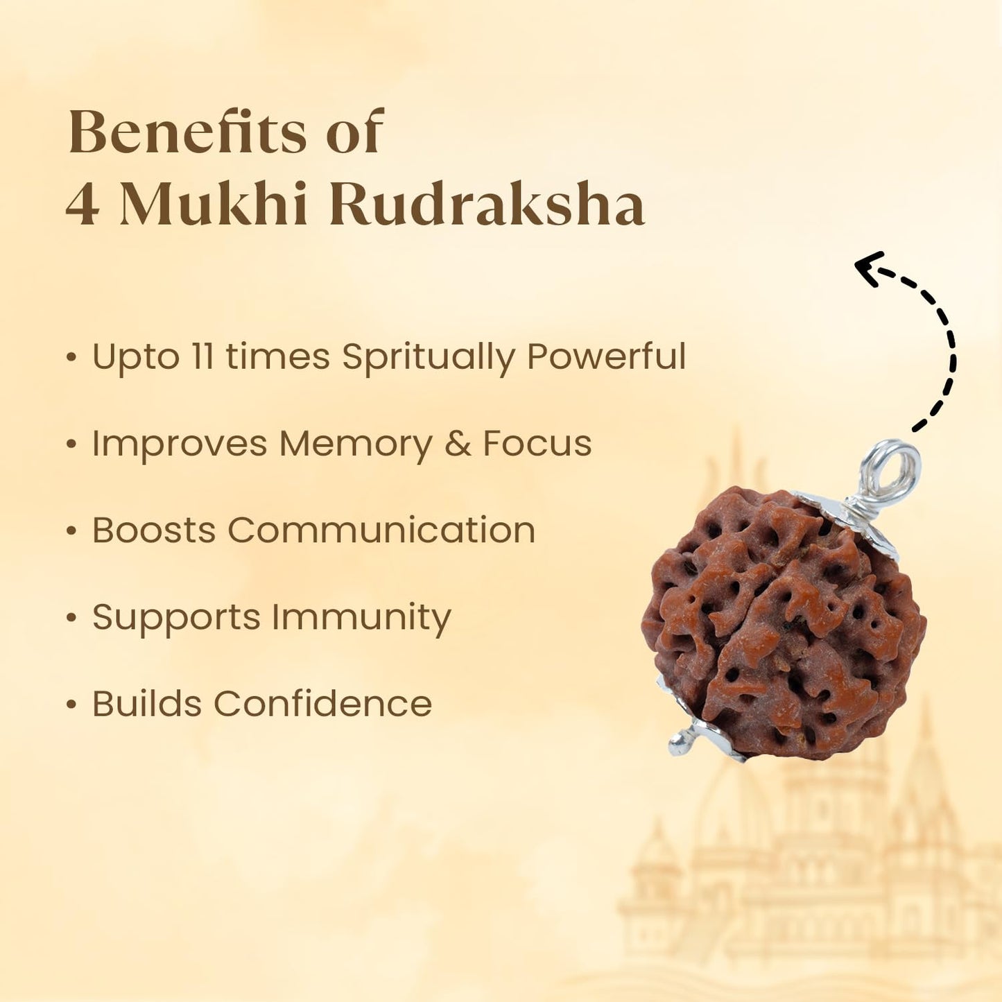 Astrotalk Nepal Origin 4 Mukhi Rudraksha with Silver-Capping | Boost Creativity & Intellectual Growth | Clarity, Confidence & Self-Expression | Sacred Rudraksha Bead for Women & Men