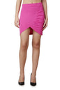 POPWINGS Casual Pink Solid Sarong Mini Skirt for Women | Women Skirt | Women Stylish Skirt | Skirts for Women