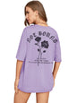 RIGO Womens Printed Oversized Fit T-Shirt (WCT02231558_Light Purple2