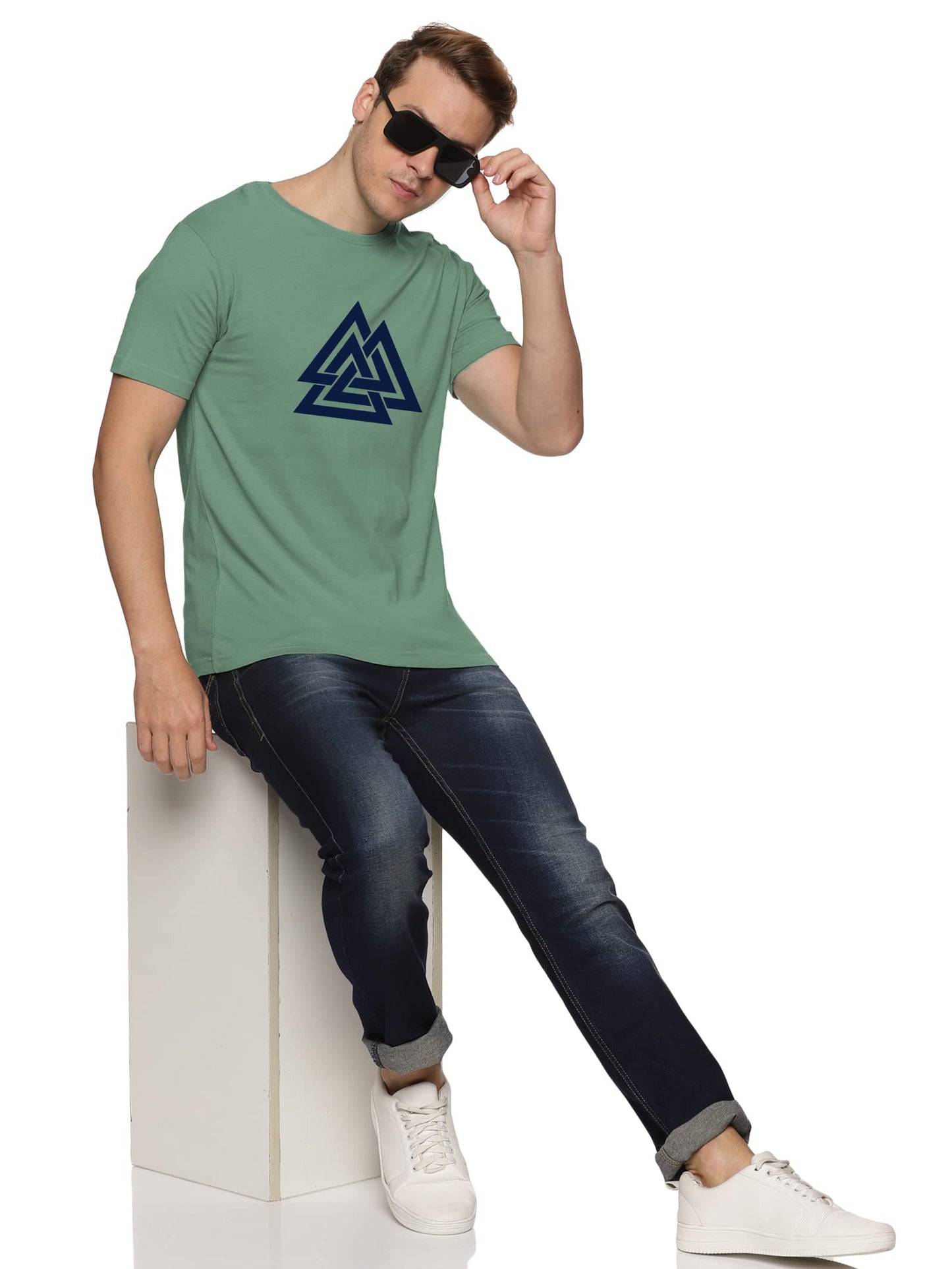 ADRO Triangle Mens Printed T-Shirt (RNR-M-TKT-PT_Pista)