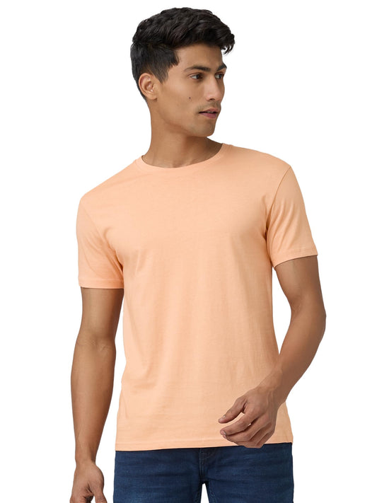 XYXX Mens Solid Regular Fit T-Shirt (XY_CR15_Tshirt_1_Medium Orange