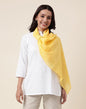 Fabindia Yellow Cotton Silk Chikankari Embroidered Stole | Free Size | Celebration | 1 Stole - 2111900MANGO