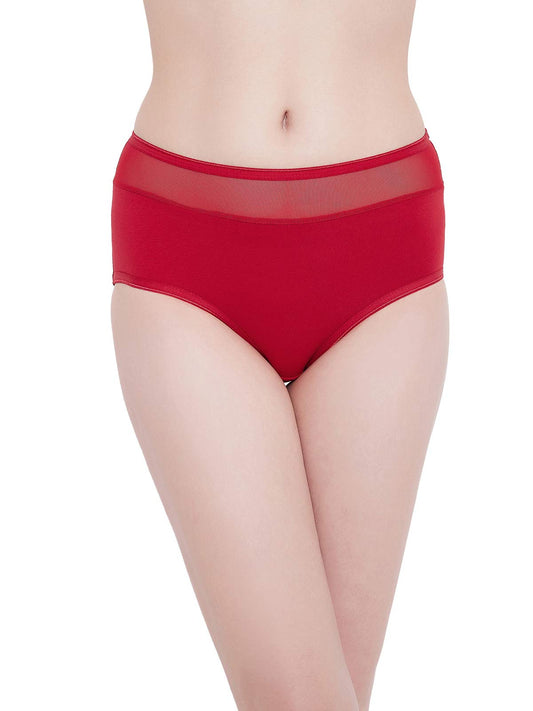 Clovia Womens High Waist Floral Print Hipster Panty (PN1167P04_Red_XL)
