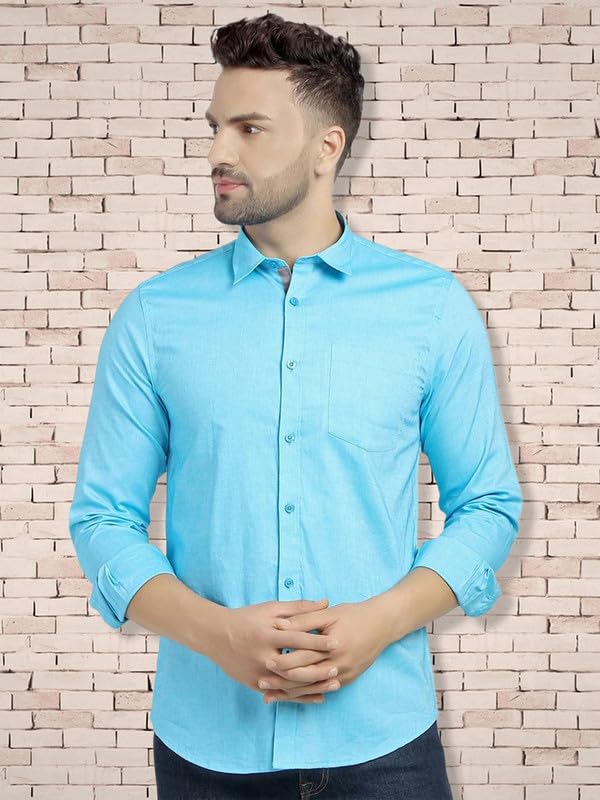 Tee Projekt Cotton Spread Collar Long Sleeve Shirt for Men Formal Shirt Casual Men Shirt
