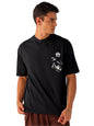The Indian Garage Co Men Boxy Oversized Graphic Back Printed Round Neck Tshirt Black