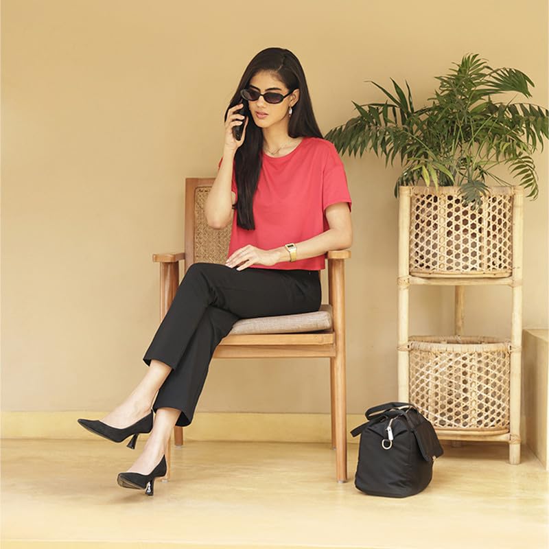 BlissClub Womens Work Utility Pants (AMPM_Straight_Bliss Black Tall-Above 5.5