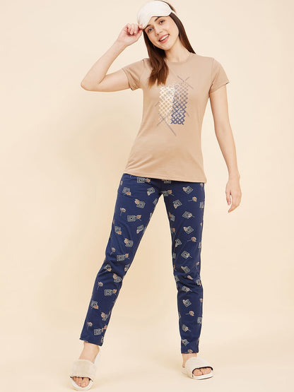 Sweet Dreams Women Printed Half Sleeves Pyjama Set