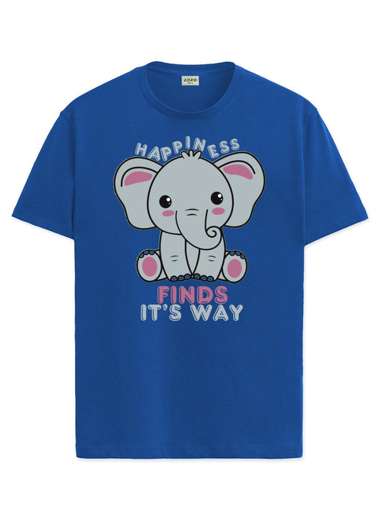 ADRO T Shirts for Boys & Girls | Elephant Printed T-Shirt | Ages 3-14 | 100% Cotton Round Neck Tshirt for Boys |KRN-L2-FINDS-RB-