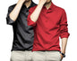 Deelmo Combo Of MenS Stylish Solid Satin Casual Shirt For Men Full Sleeves| Poly Satin Silk Shirt Pack Of 2 Black-Red