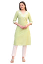 W for Woman White Mirror Work Pure Cotton Straight Kurta
