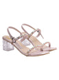 Shoetopia Embellished Rhinstone Silver Heeled Sandals For Women & Girls /Eu41