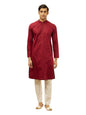 Manyavar MenS Maroon Cotton Checks Kurta Pyjama Set