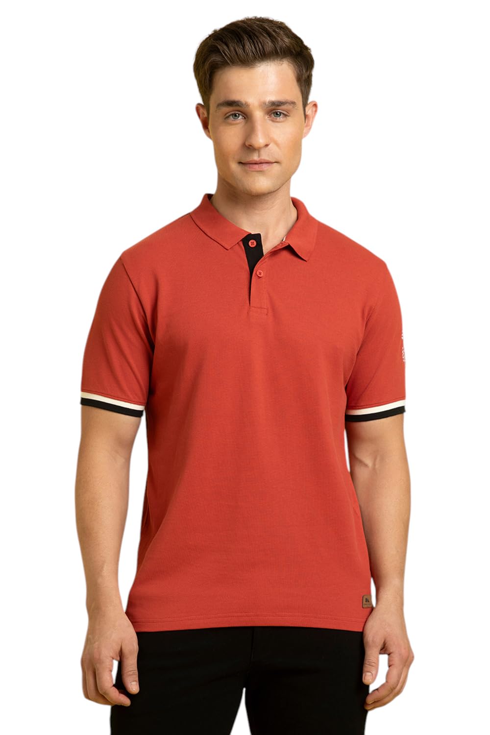 Dennis Lingo Men Rust Cotton Regular Fit Solid T-Shirts