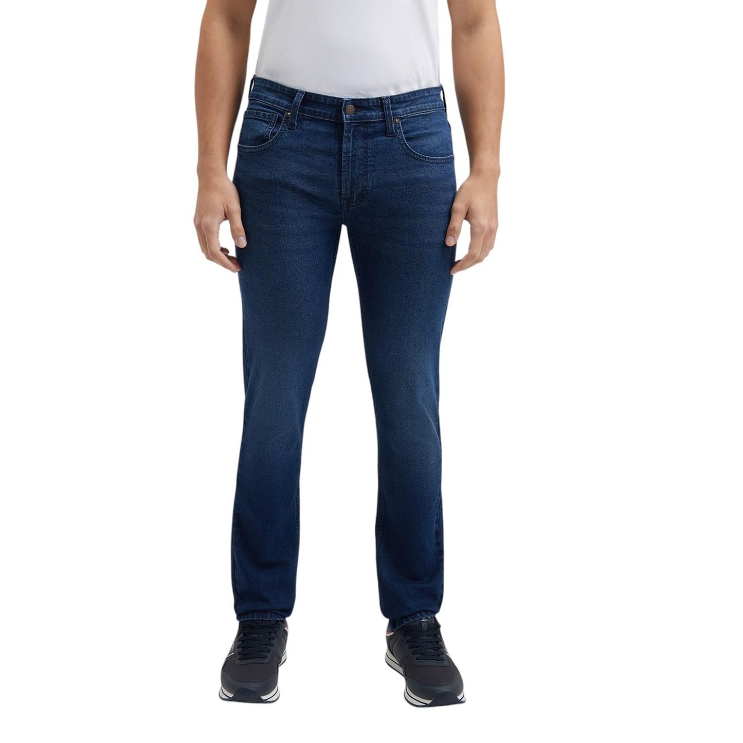 Pepe Jeans Men Mid Rise Slim Jeans (Pm208922Q033_Dark Used_Blue, 32