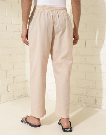 Fabindia Beige Cotton Woven Pyjama