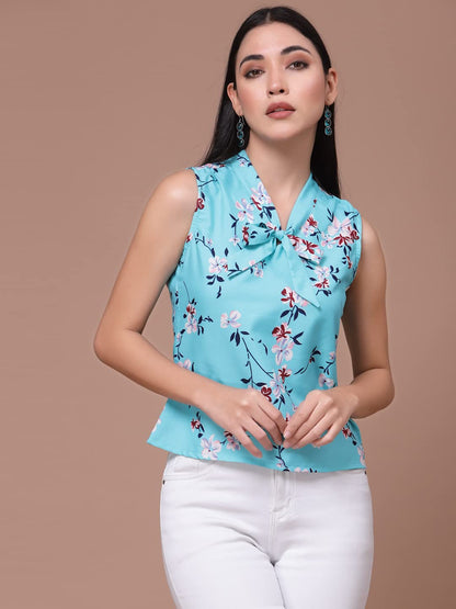 OOMPH! Sleeveless Tops for Women, Green - mt468