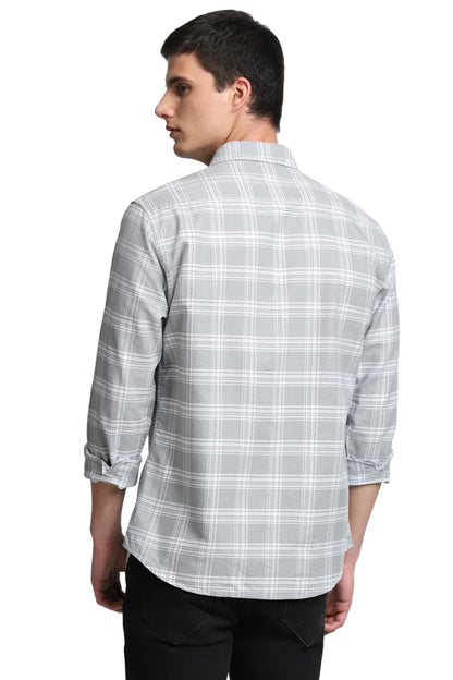 Dennis Lingo MenS Light Grey Casual Shirt