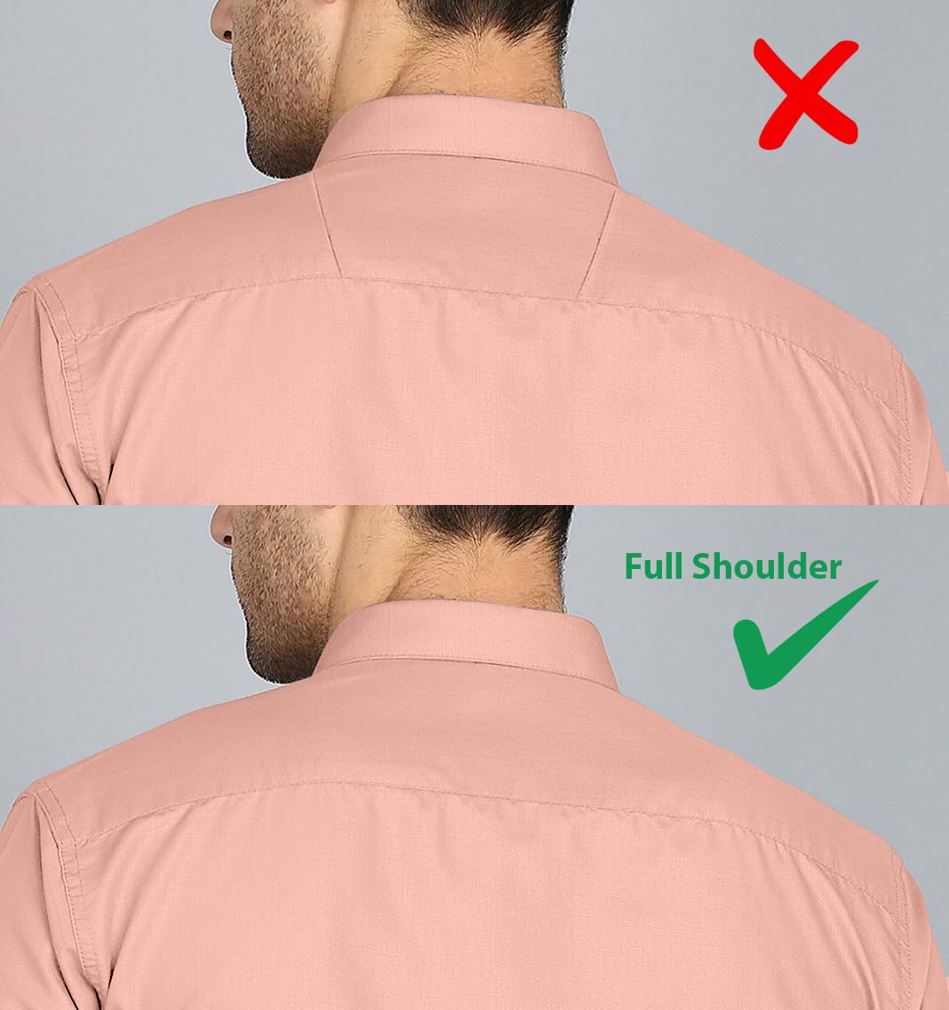 Mildin MenS Regular Cotton Blend Orange Slim Fit Solid Button Down Spread Collar Full Sleeve Curved Hemline Formal Shirt With O
